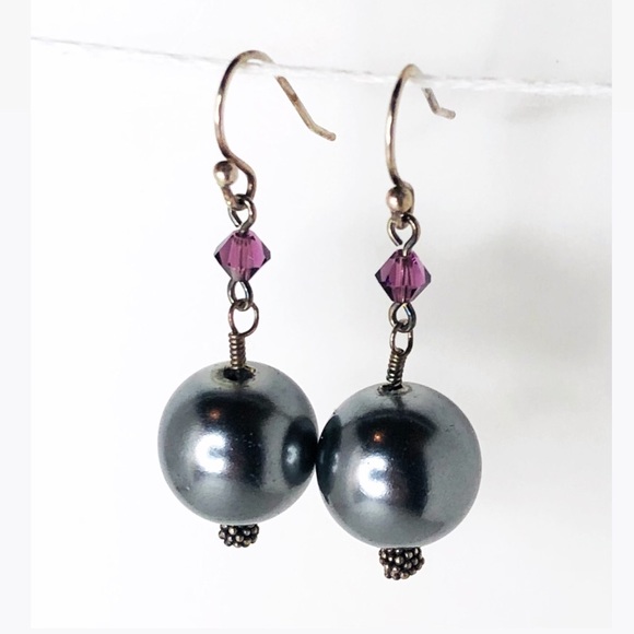 ☼4 for 20$☼ Swarovski Glass Pearl Drop Earrings - Picture 2 of 3
